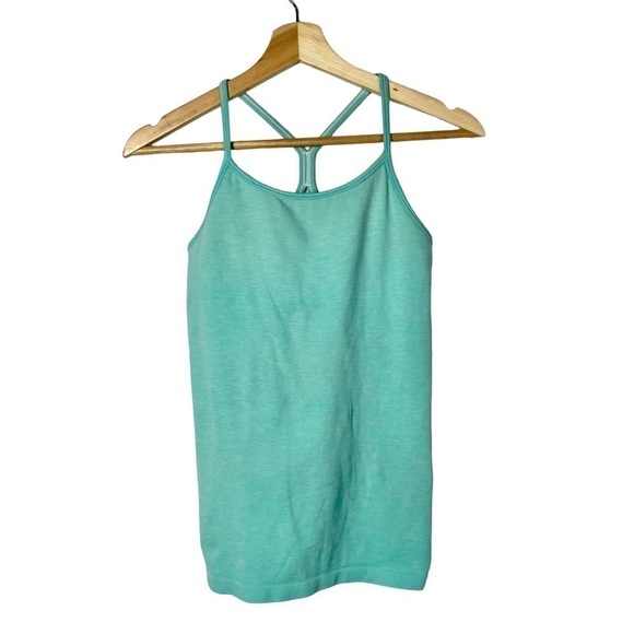 Lululemon Ivivva Teal Blue Fitted Racerback Athletic Tank Top 14 - Picture 1 of 4